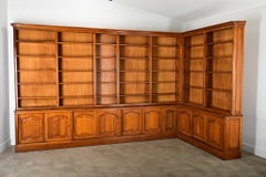 French Late 19th Century Oak Corner Bookcase
