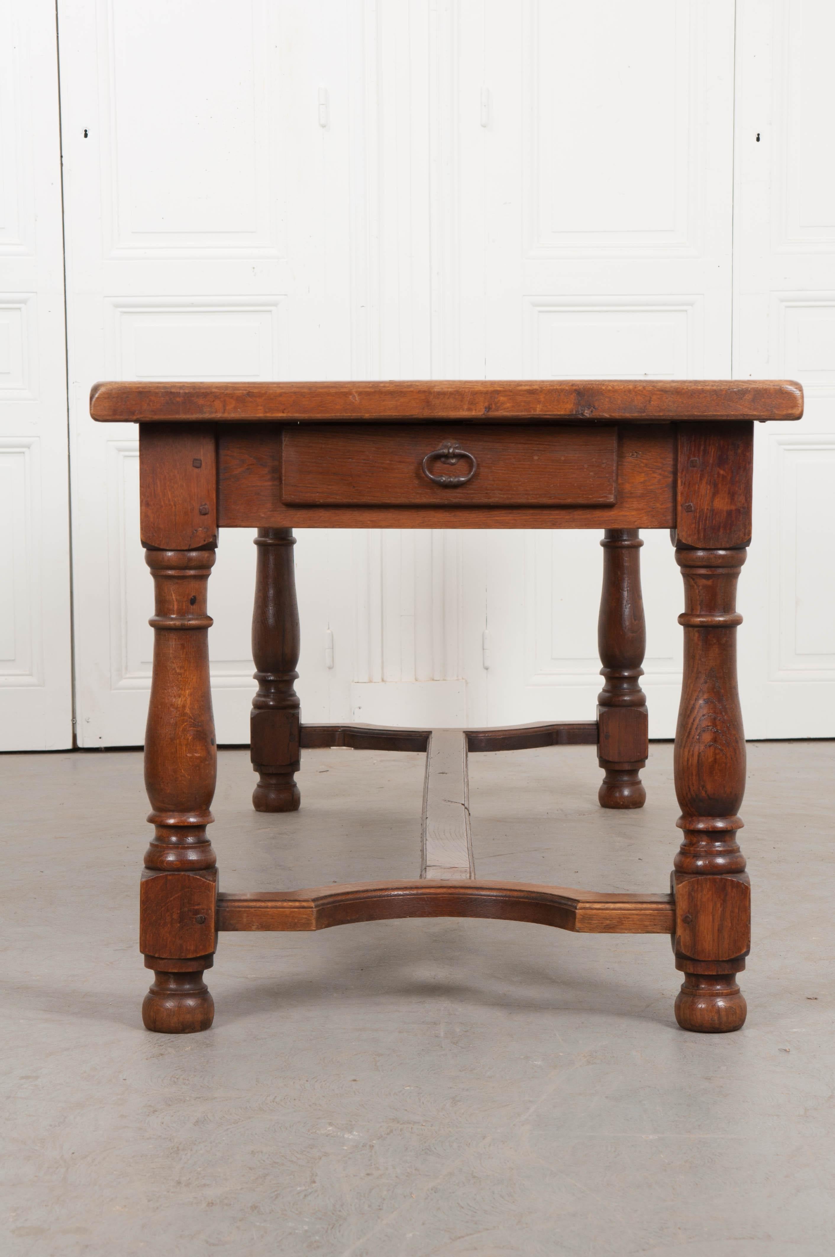 French Late 19th Century Oak Farmhouse Table 5