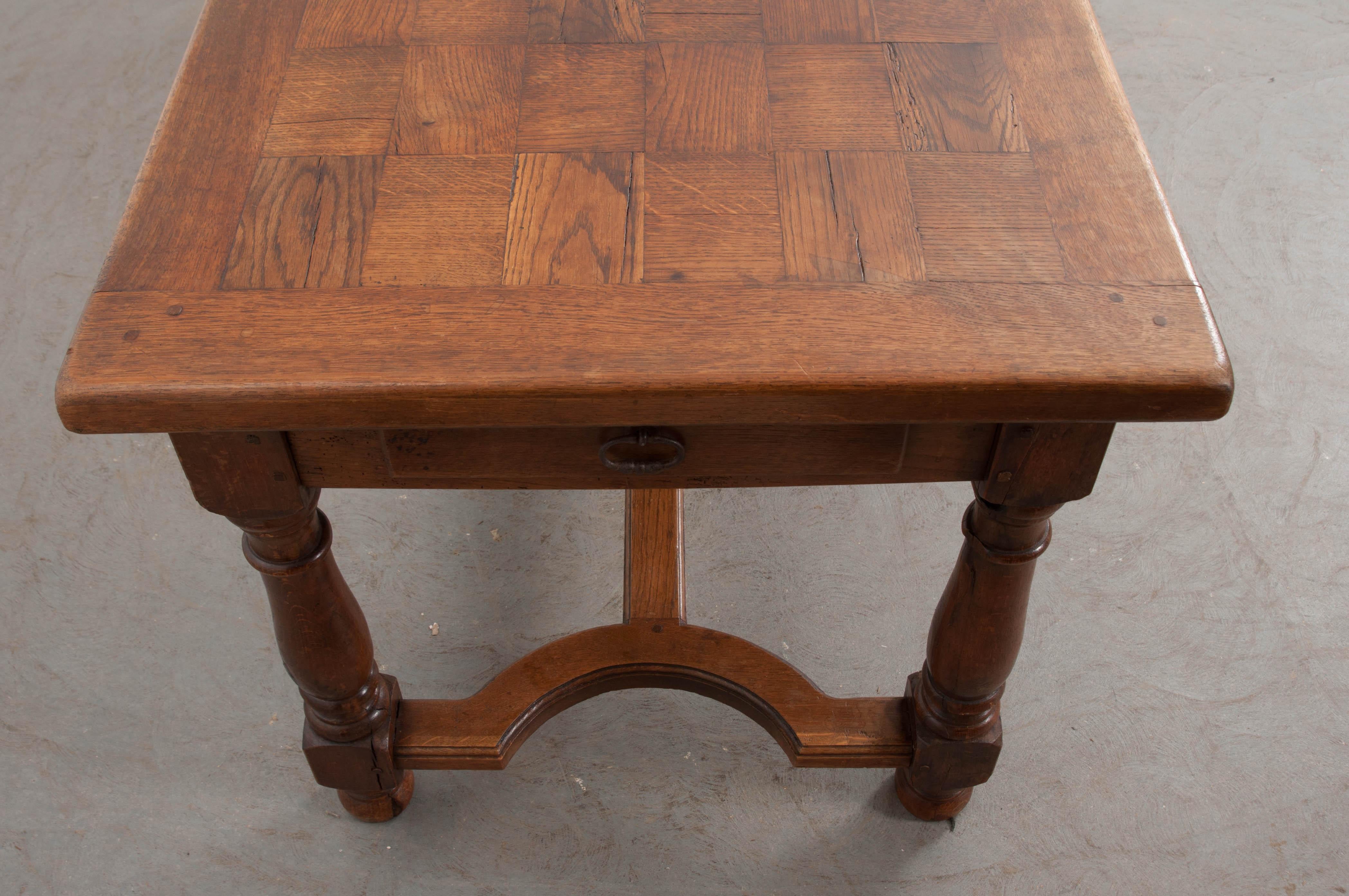 Hand-Carved French Late 19th Century Oak Farmhouse Table