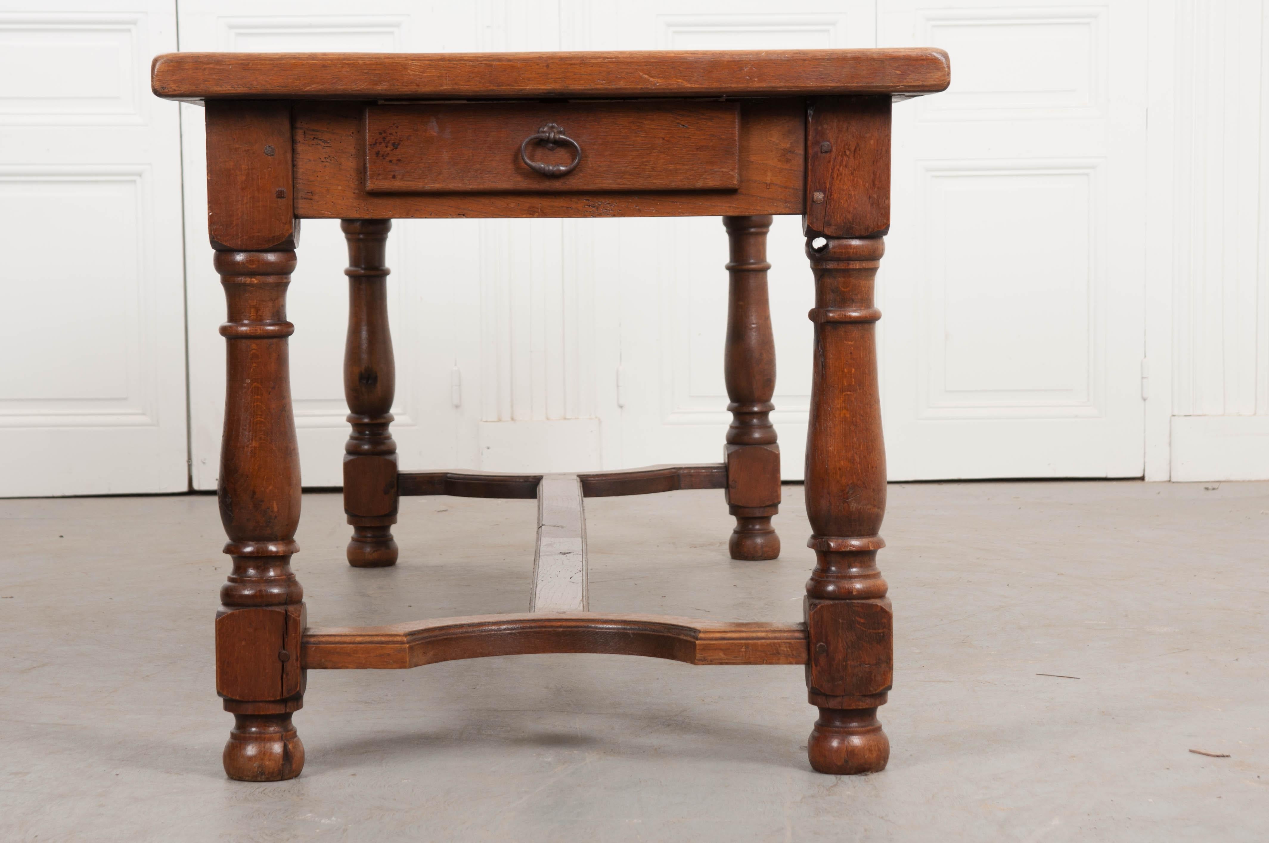 French Late 19th Century Oak Farmhouse Table 3