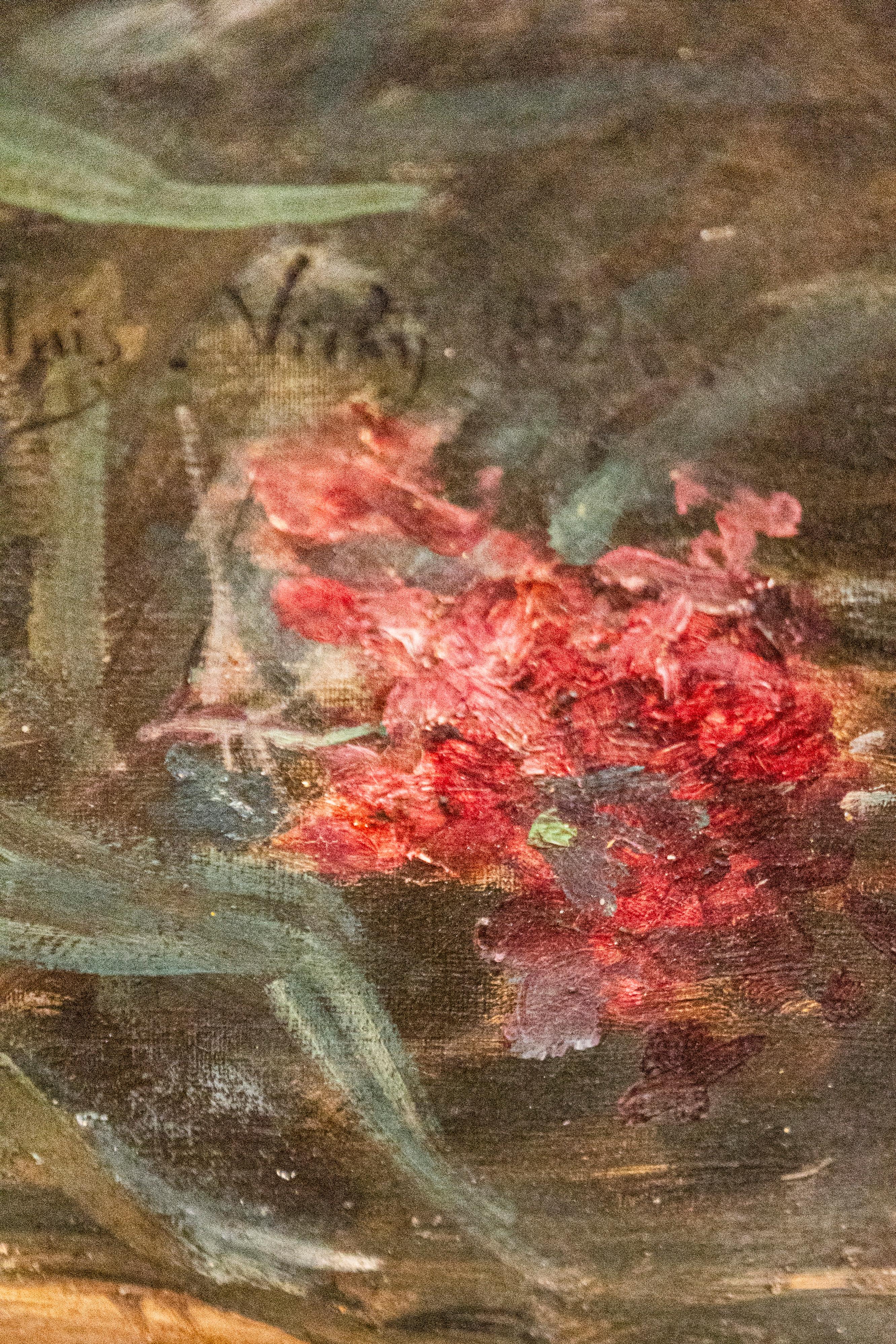 Huile sur toile de la fin du XIXe siècle représentant des fleurs dans une nature morte en vente 1