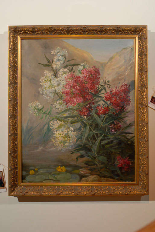 French Late 19th Century Oil on Canvas Still-Life Painting Depicting Flowers 5