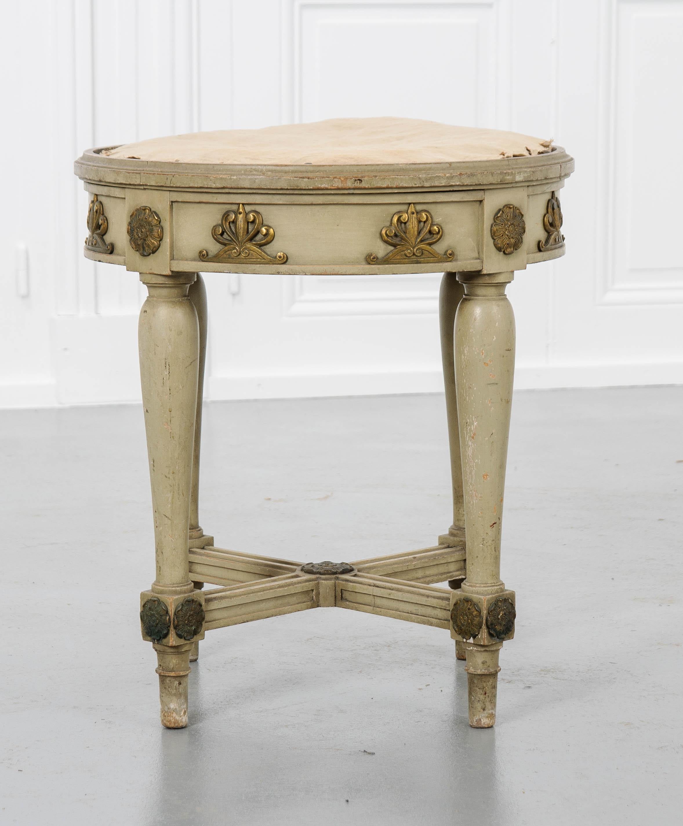 Wood French Late 19th Century Painted Empire Stool