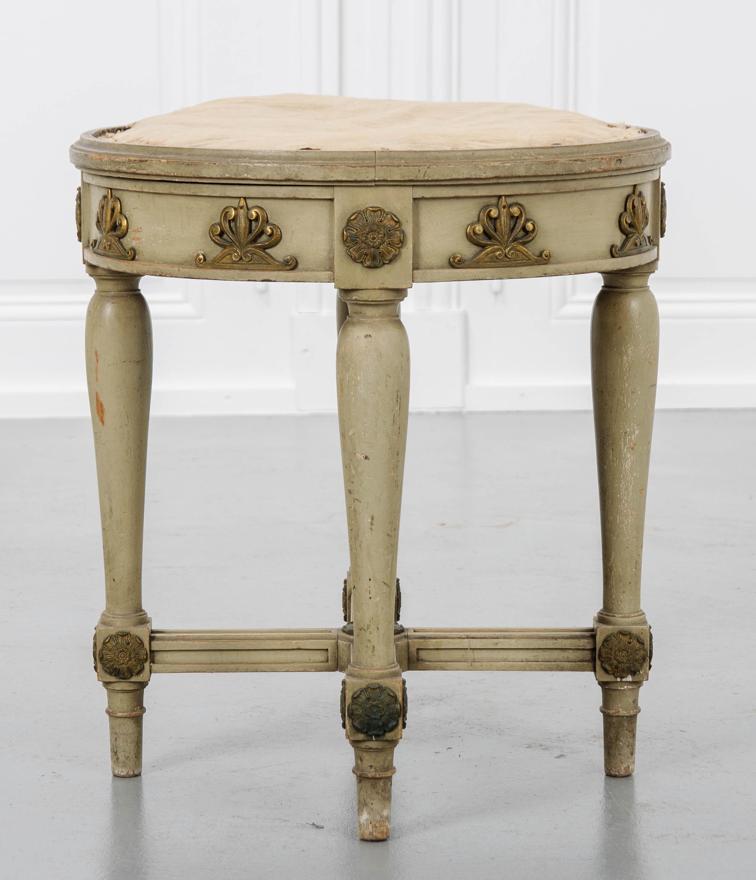 French Late 19th Century Painted Empire Stool 1