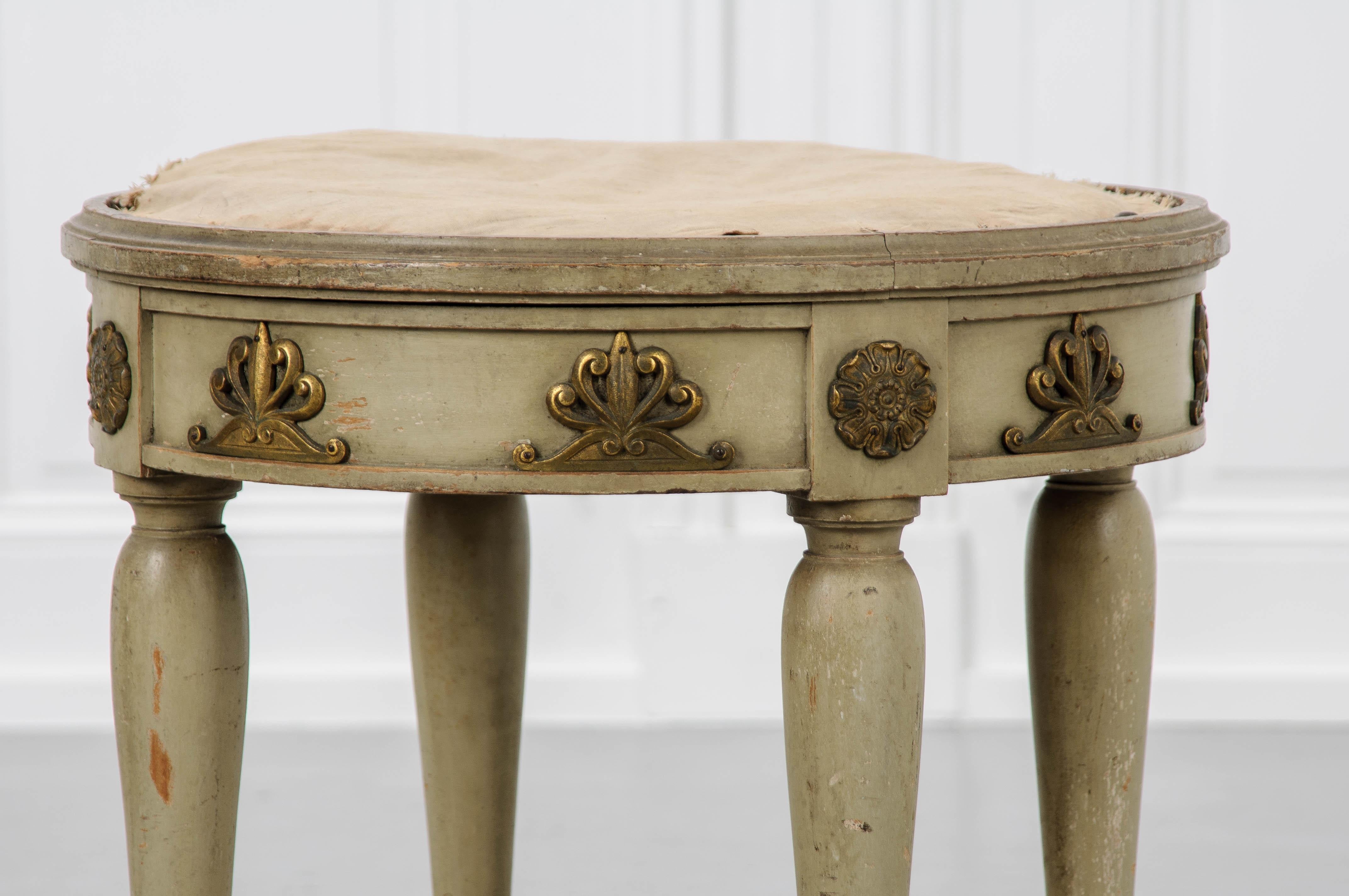 French Late 19th Century Painted Empire Stool 3