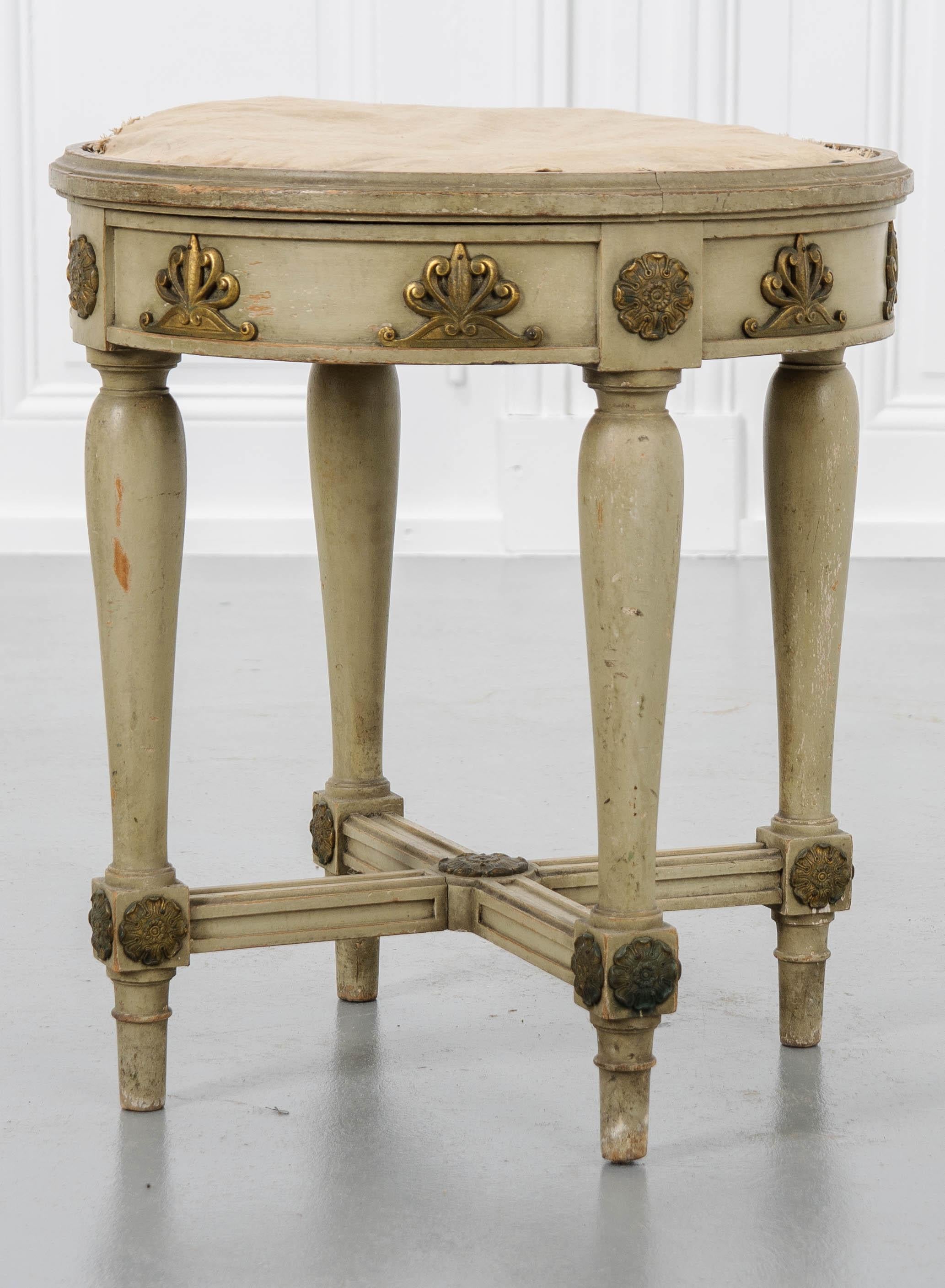 French Late 19th Century Painted Empire Stool 4