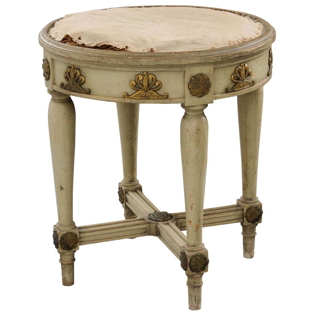 French Late 19th Century Painted Empire Stool