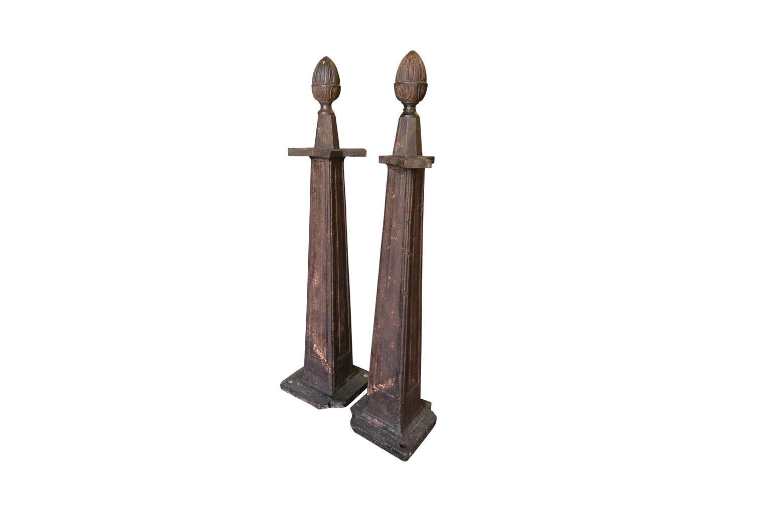 French Late 19th Century Pair of Gate Supports In Good Condition For Sale In Atlanta, GA