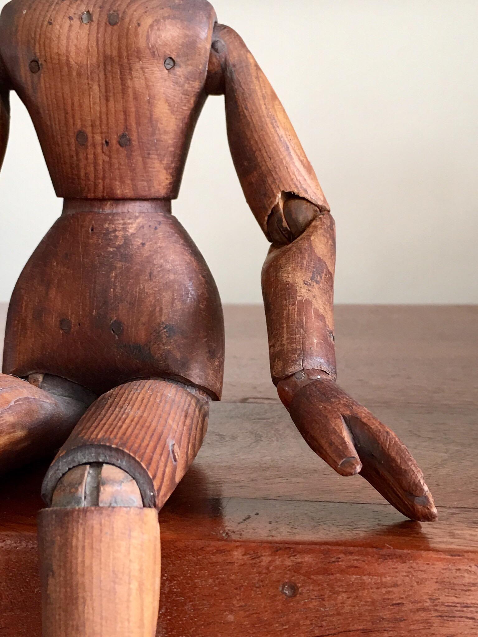 French late 19th century pine artists lay figure In Good Condition For Sale In London, GB