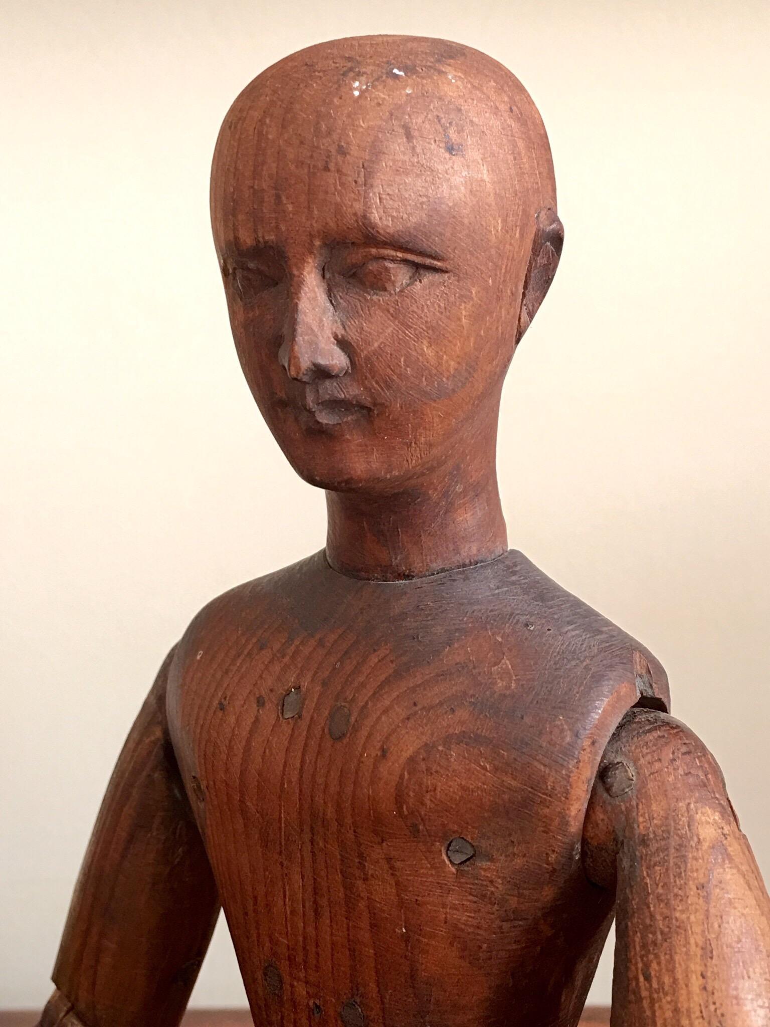 Pine French late 19th century pine artists lay figure For Sale