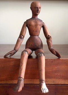 French late 19th century pine artists lay figure