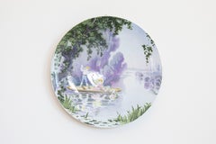 French Late 19th Century Porcelain Decorative Hanging Plate by Edmond Lachenal