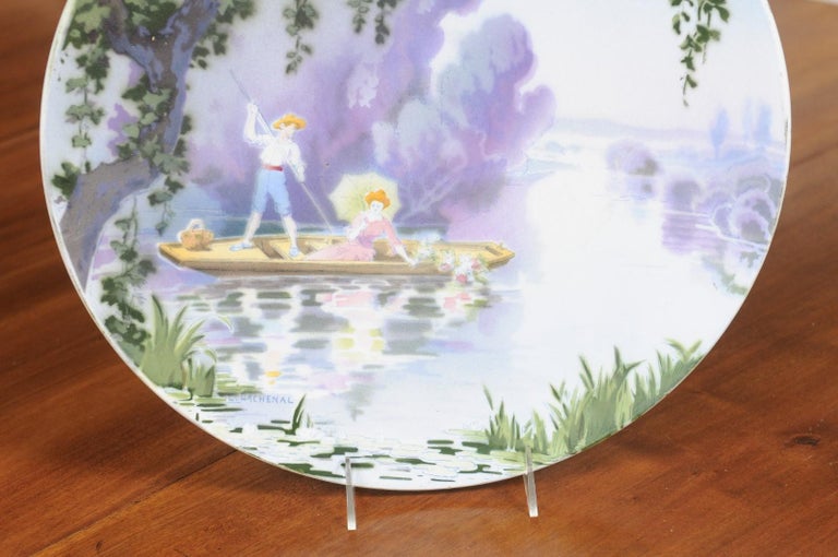 French Late 19th Century Porcelain Decorative Hanging Plate by Edmond ...