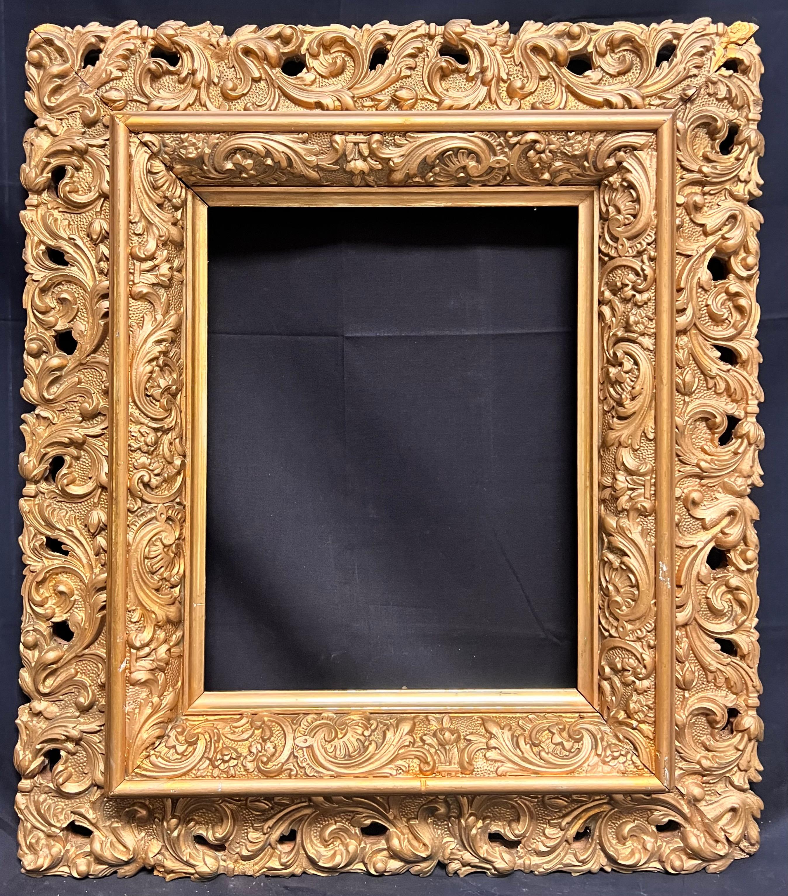 Antiguo Marco Dorado Ornamentado Francés ideal para Cuadro o Espejo en venta 1