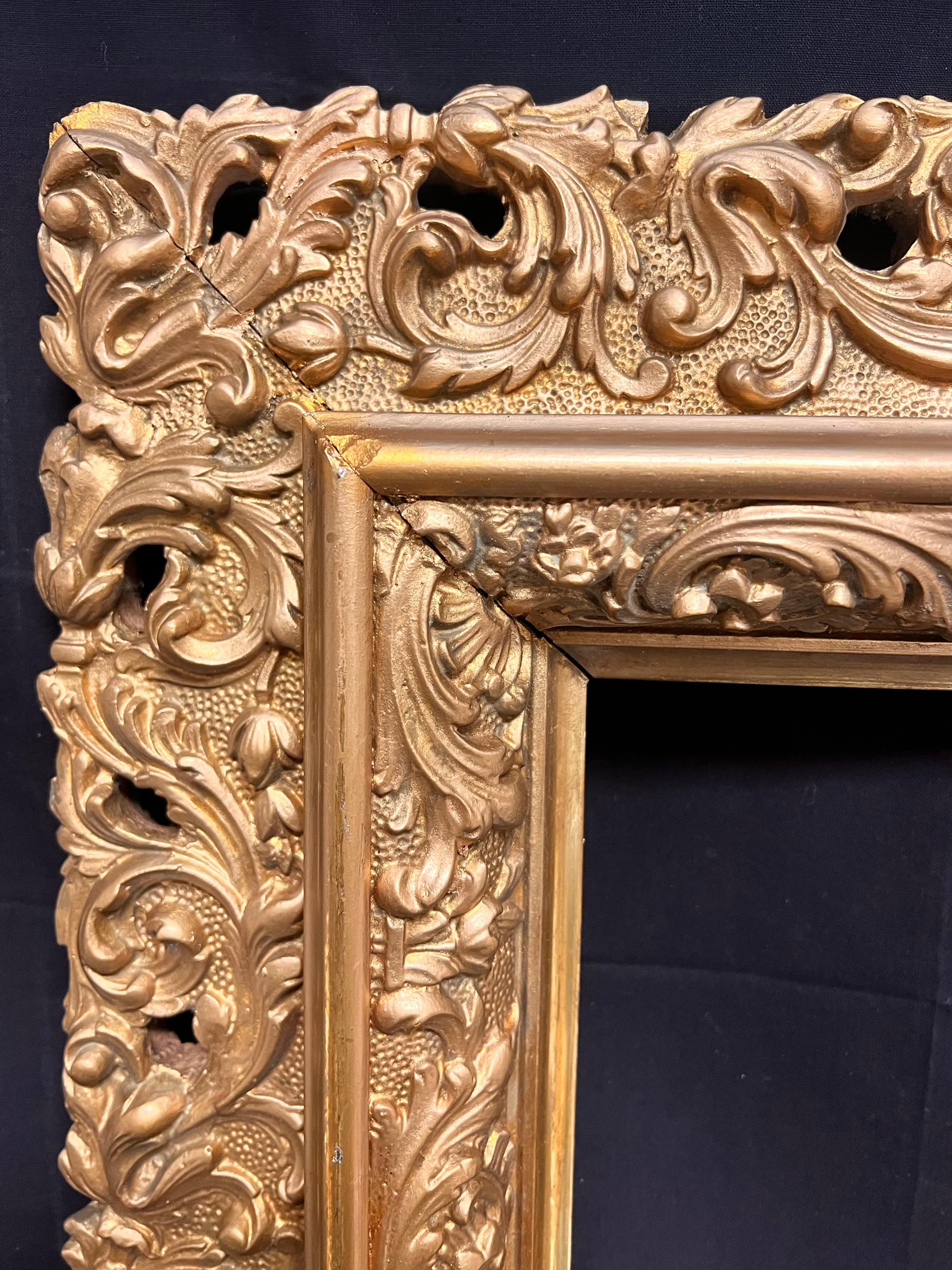 Antiguo Marco Dorado Ornamentado Francés ideal para Cuadro o Espejo en venta 2