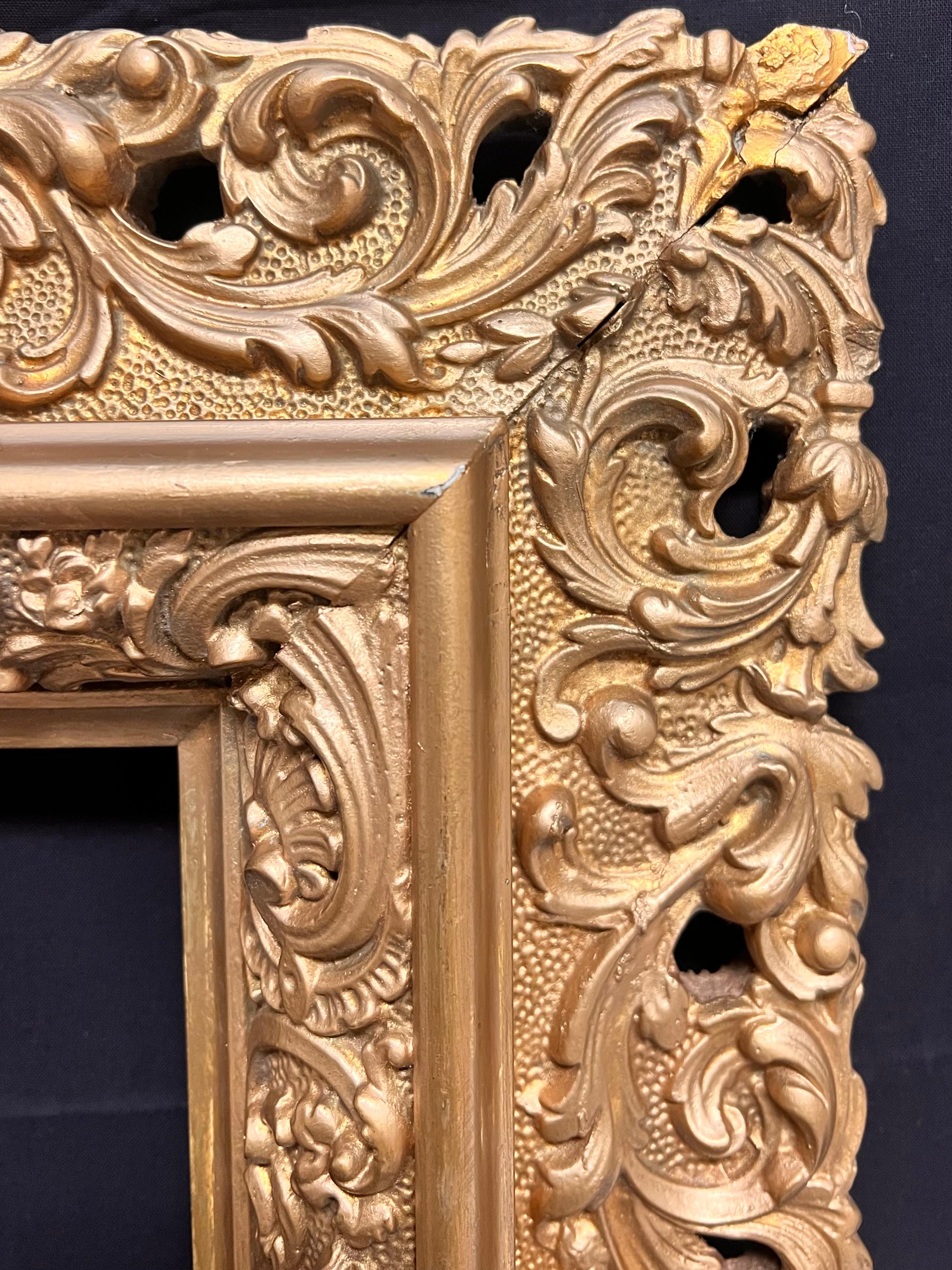 Antiguo Marco Dorado Ornamentado Francés ideal para Cuadro o Espejo en venta 3