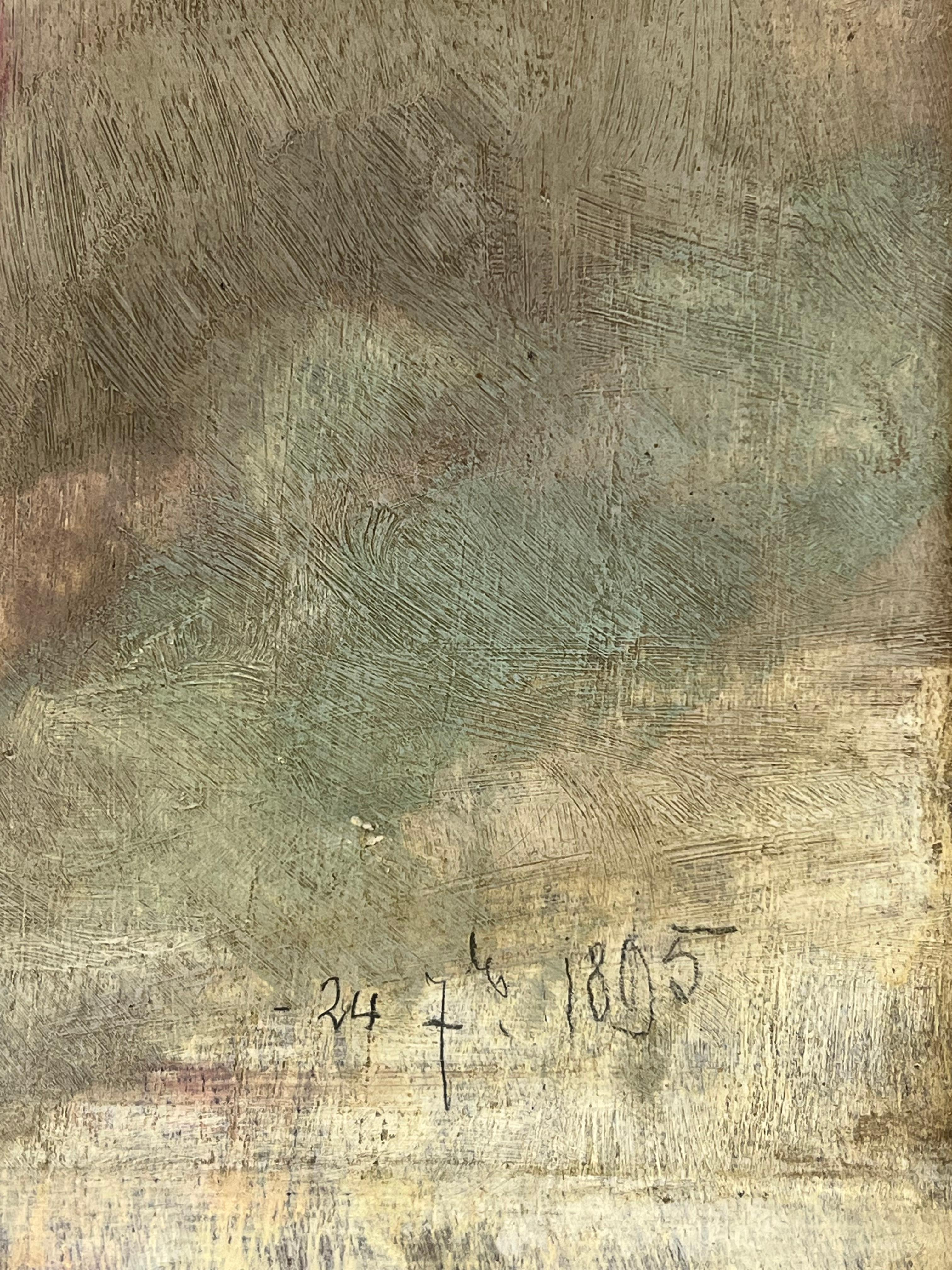 Rosen in Vase Stillleben
Französische Schule des späten 19.
Signiert von S. Valentin und datiert 1895
Öl auf Karton, ungerahmt
Pappe: 14 x 11,5 Zoll
Provenienz: Privatsammlung, Frankreich
Zustand: guter und gesunder Zustand