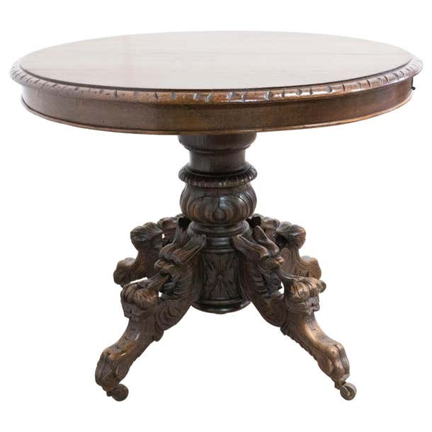 Grotesquerie Table French late 19th Century Side Table Grotesque Pedestal Table, Carved ...