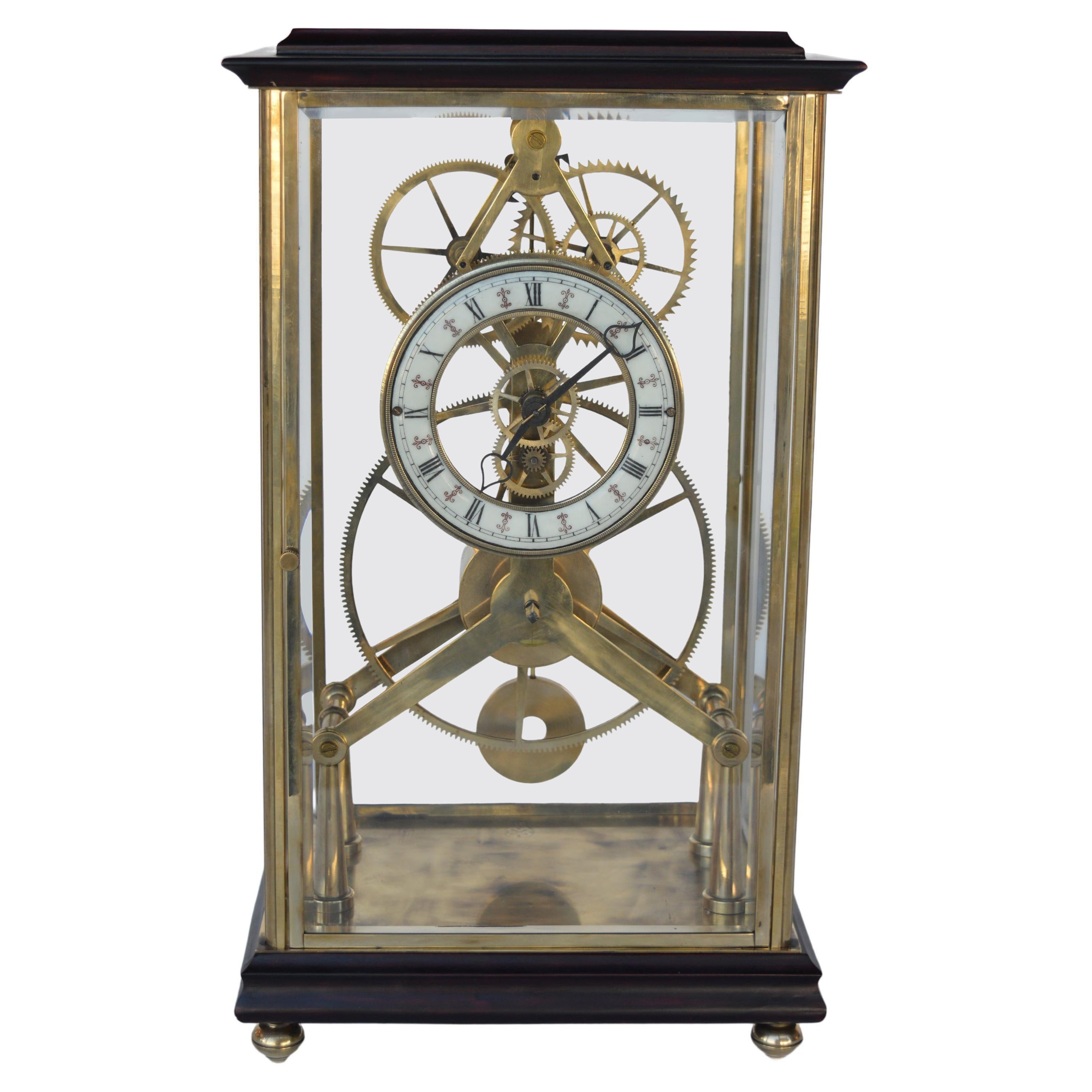 French Late 19th Century Skeleton Clock