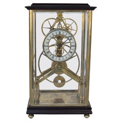 French Late 19th Century Skeleton Clock