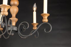 French Late 19th Century Small Louis XVI Wood & Iron Chandelier