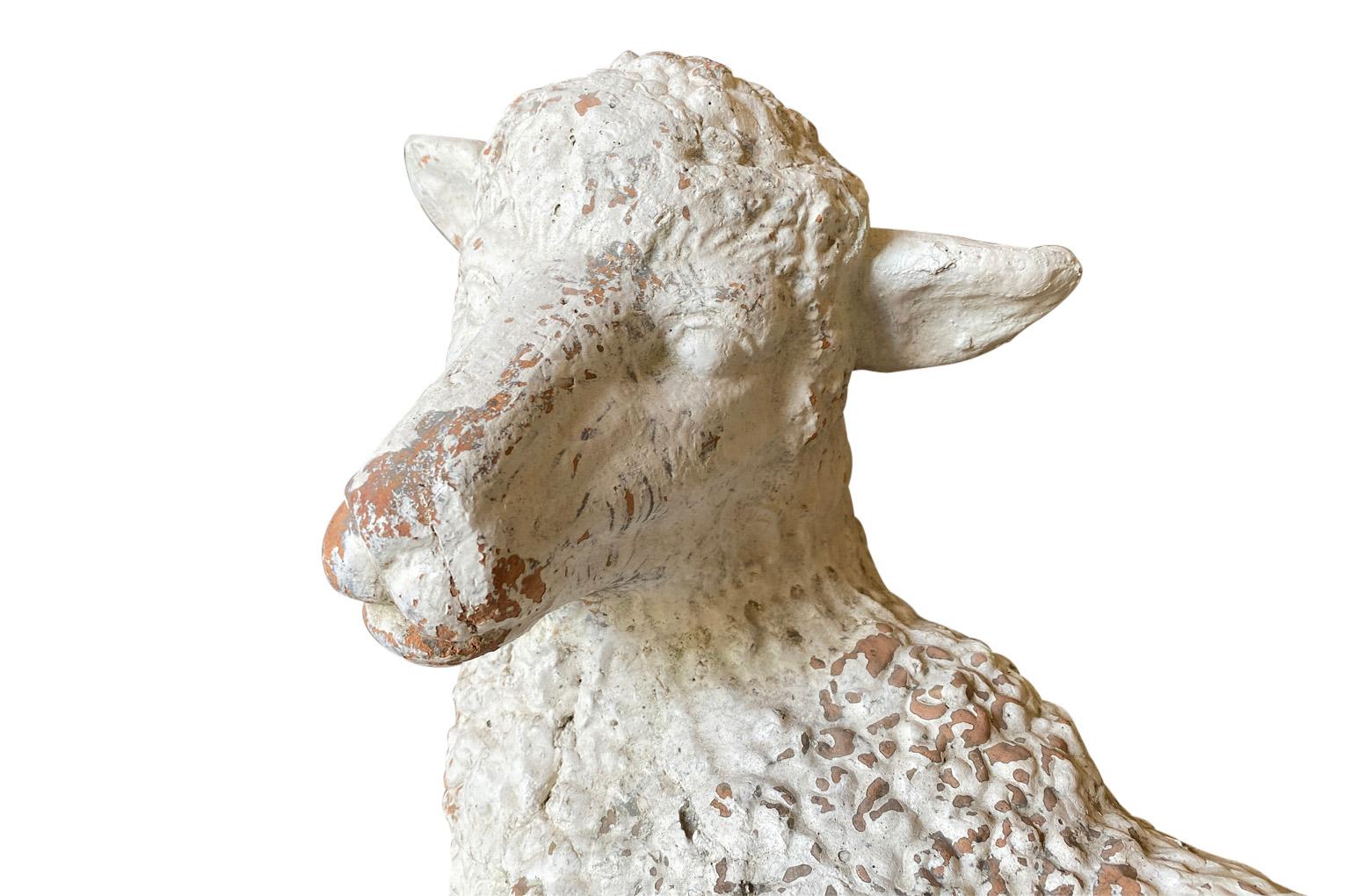 French Late 19th Century Terracotta Lamb 2