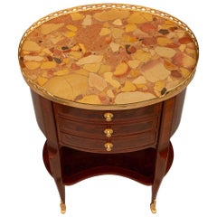 French Late 19th Century Transitional St. Tulipwood, Ormolu & Marble Side Table