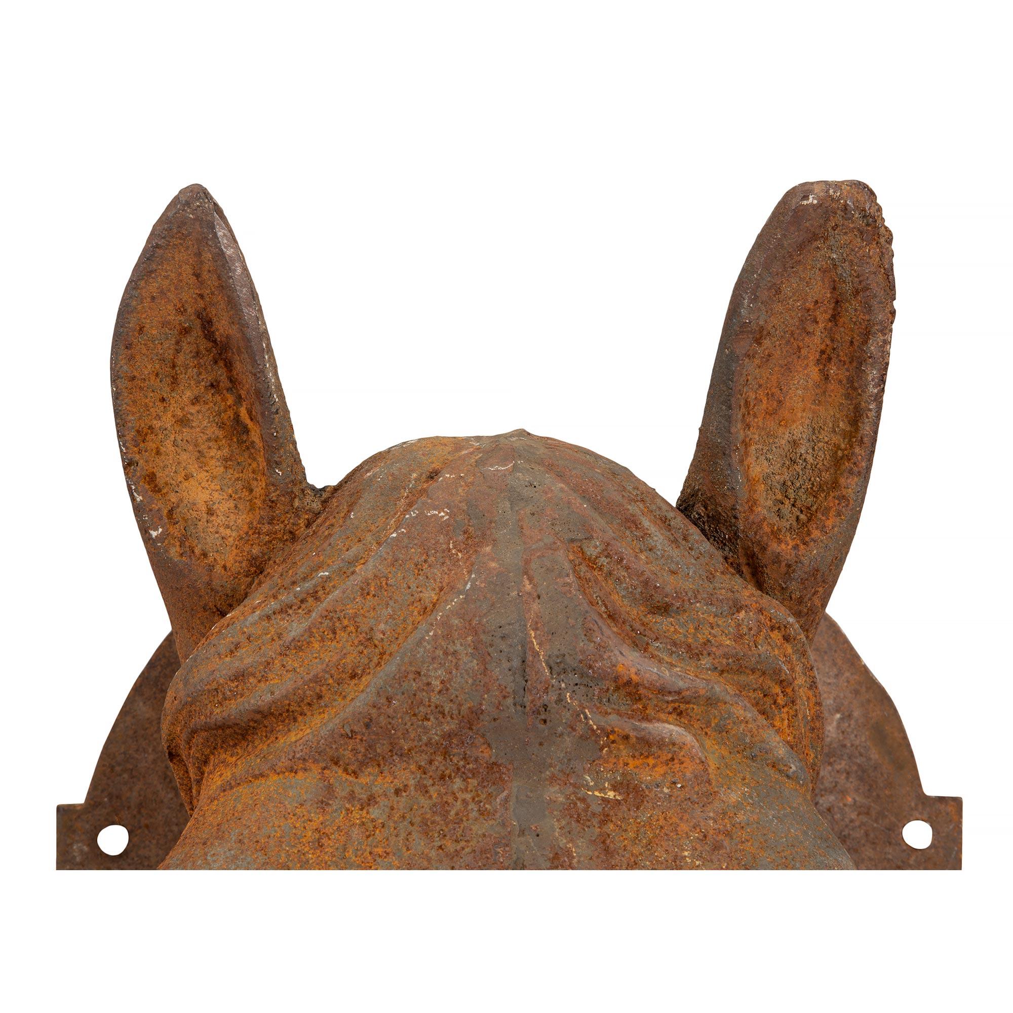 French Late 19th Century Wall-Mounted Statue of a Cast Iron Horse’s Head For Sale 1