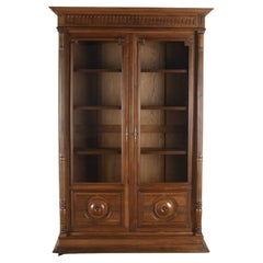 Antique French Late 19th Century Walnut Bookcase