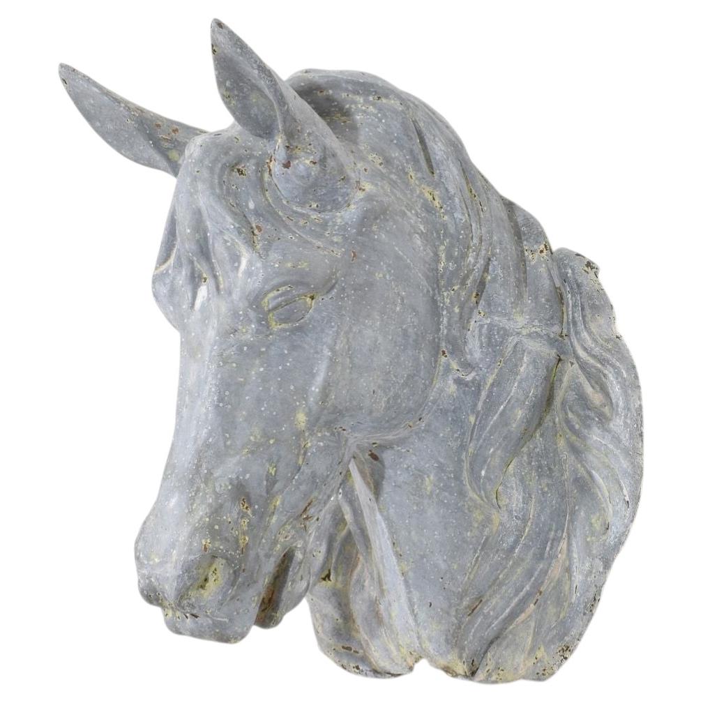 Enseigne commerciale en zinc à tête de cheval de la fin du 19e siècle