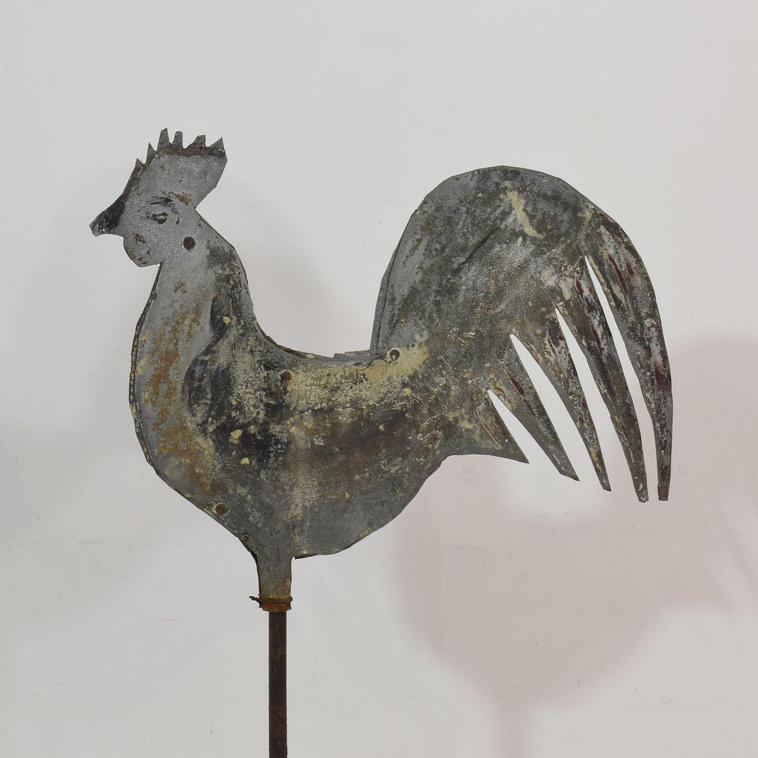 French Late 19th Century Zinc Rooster/Cockerel Weathervane 9