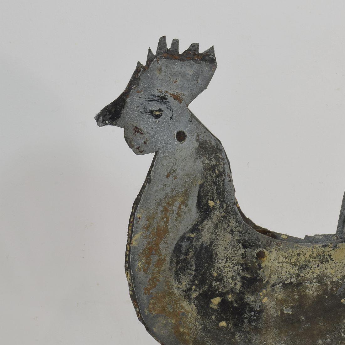 French Late 19th Century Zinc Rooster/Cockerel Weathervane 10