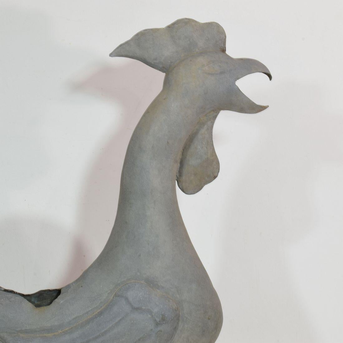 French Late 19th Century Zinc Rooster/Cockerel Weathervane 11