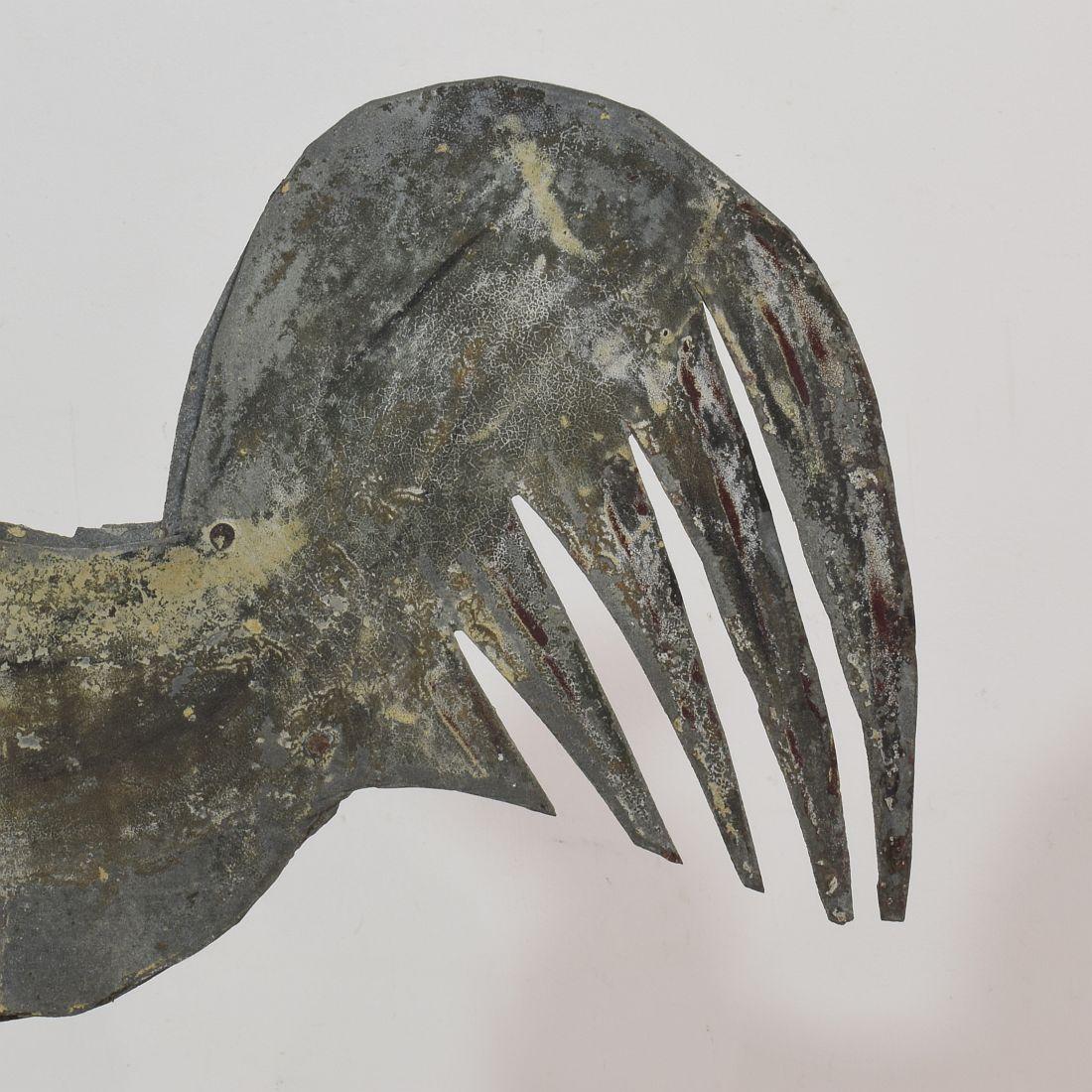 French Late 19th Century Zinc Rooster/Cockerel Weathervane 12