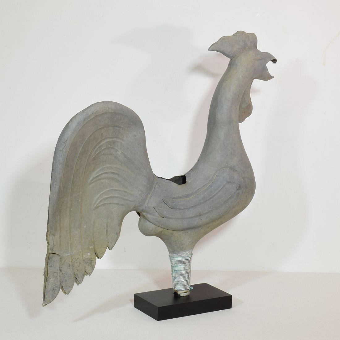 French Late 19th Century Zinc Rooster/Cockerel Weathervane 2