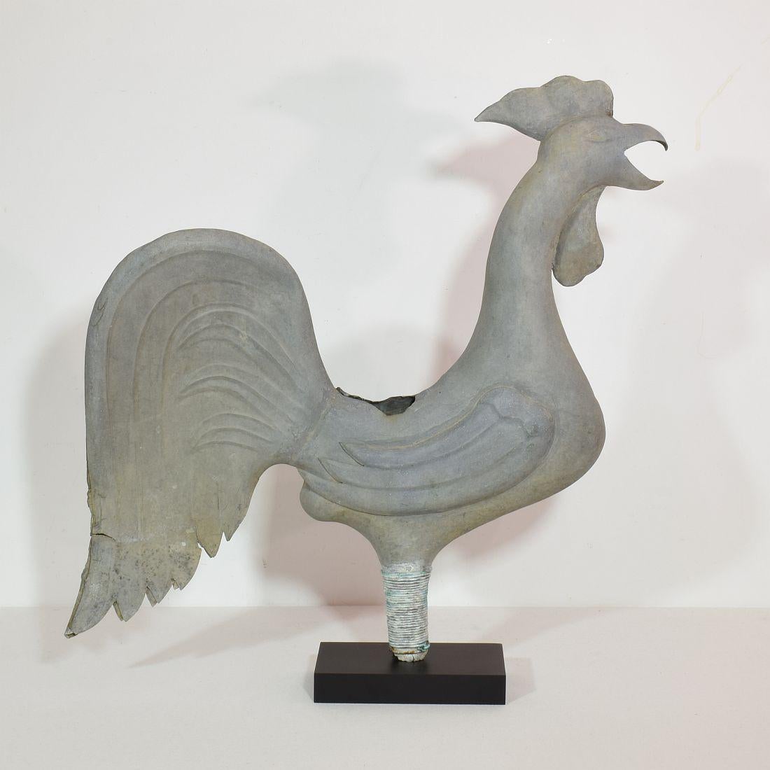 French Late 19th Century Zinc Rooster/Cockerel Weathervane 3