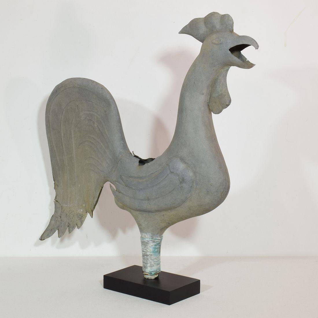 French Late 19th Century Zinc Rooster/Cockerel Weathervane 4