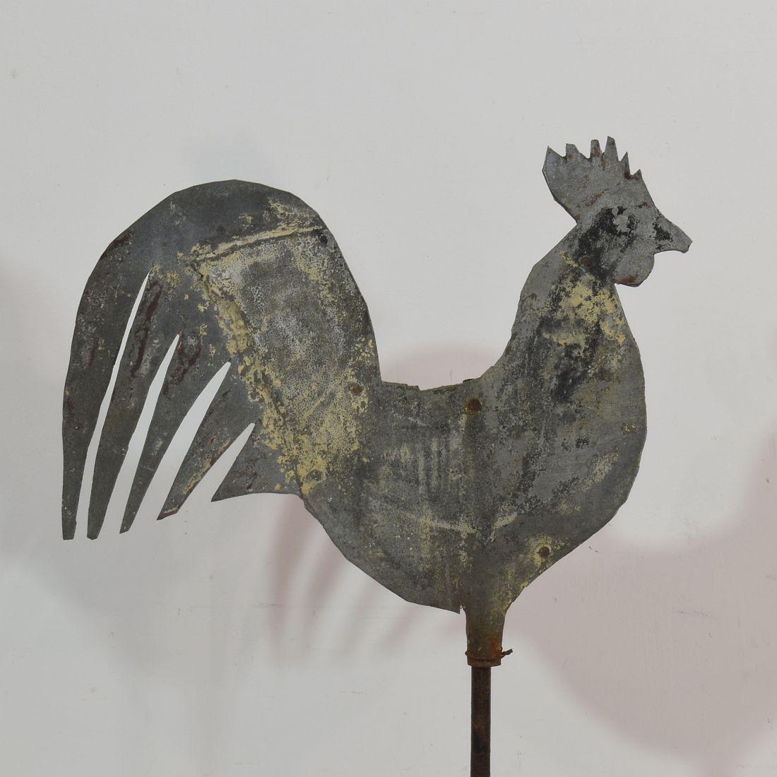 French Late 19th Century Zinc Rooster/Cockerel Weathervane 5