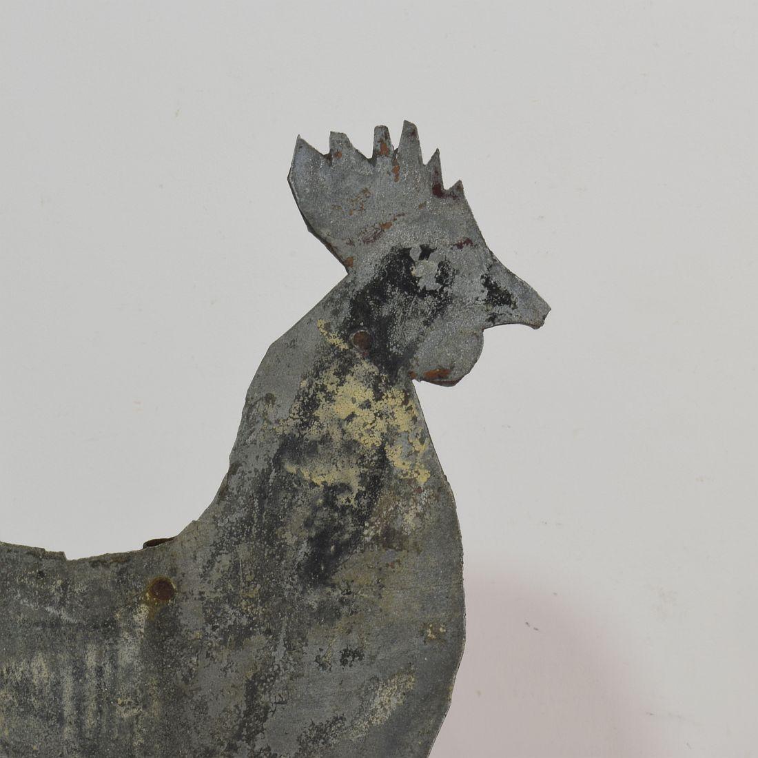 French Late 19th Century Zinc Rooster/Cockerel Weathervane 6