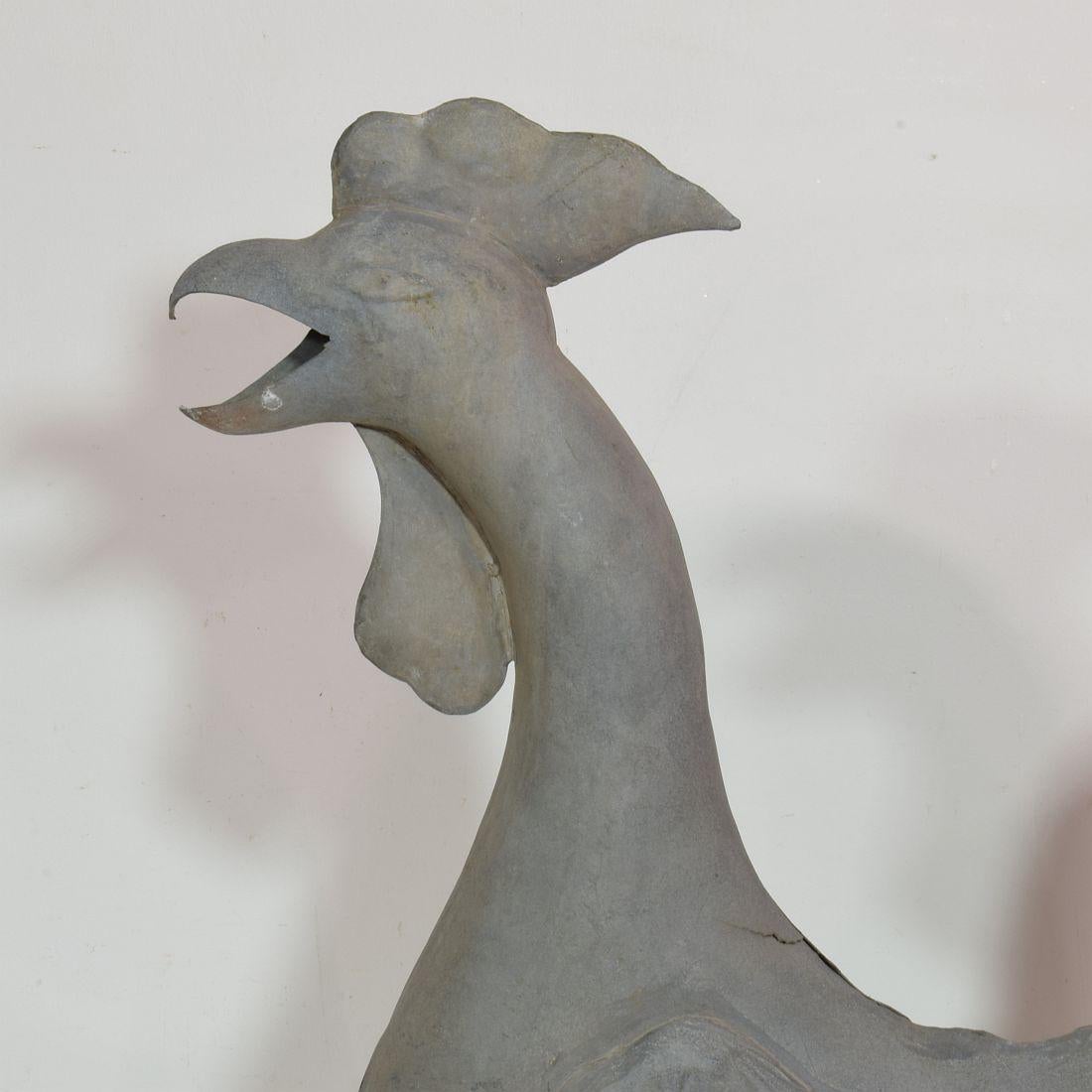 French Late 19th Century Zinc Rooster/Cockerel Weathervane 6