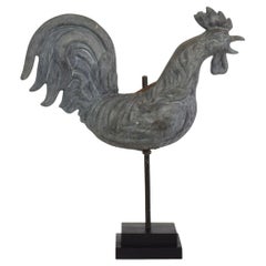 Antique French Late 19th Century Zinc Rooster/Cockerel Weathervane