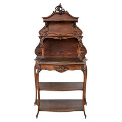 French Late 19th-Early 20th C. Carved Tiered Server