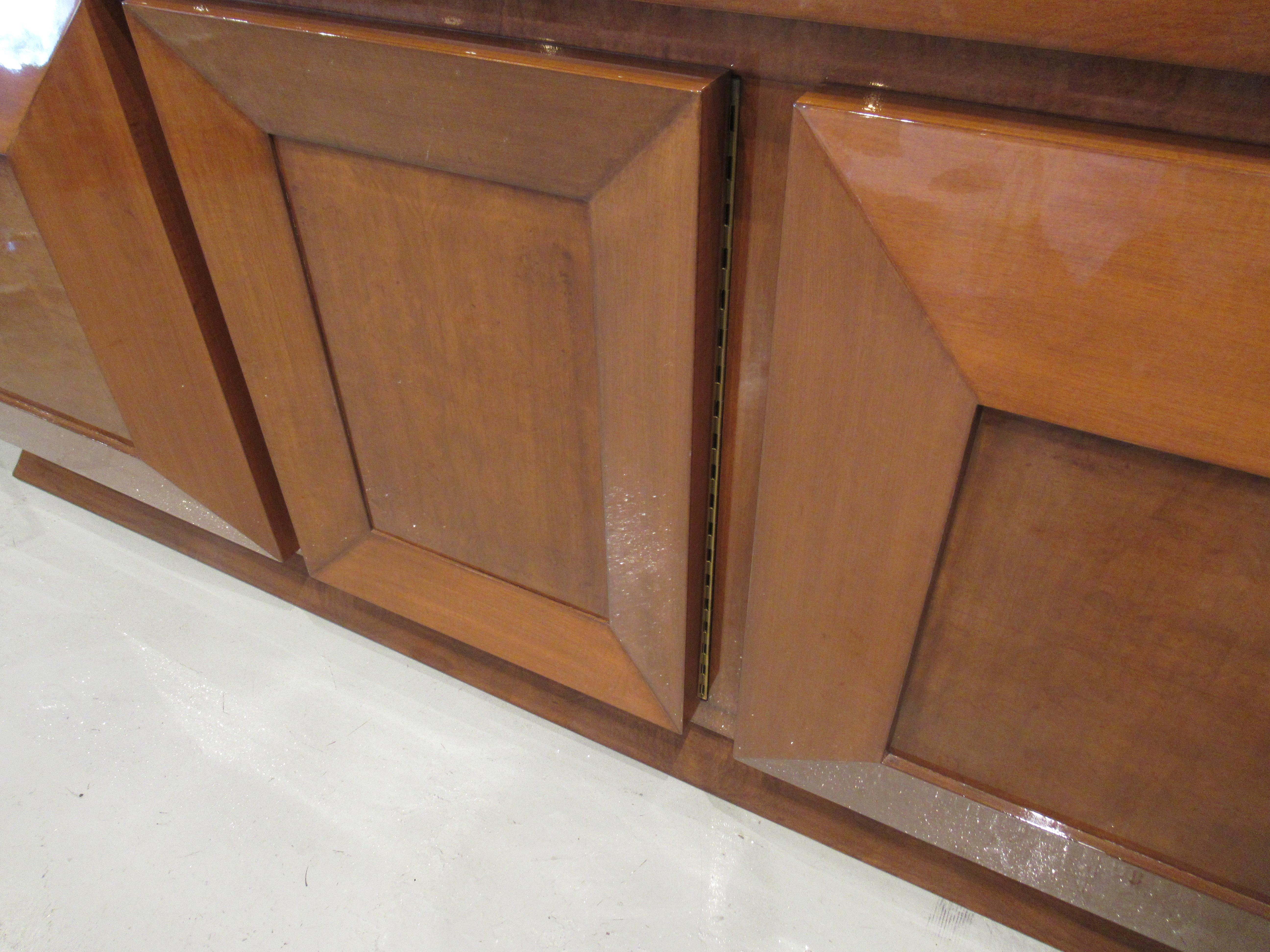 French Late Art Deco Burl Walnut Three-Door Credenza or Buffet, Andre Sornay 3