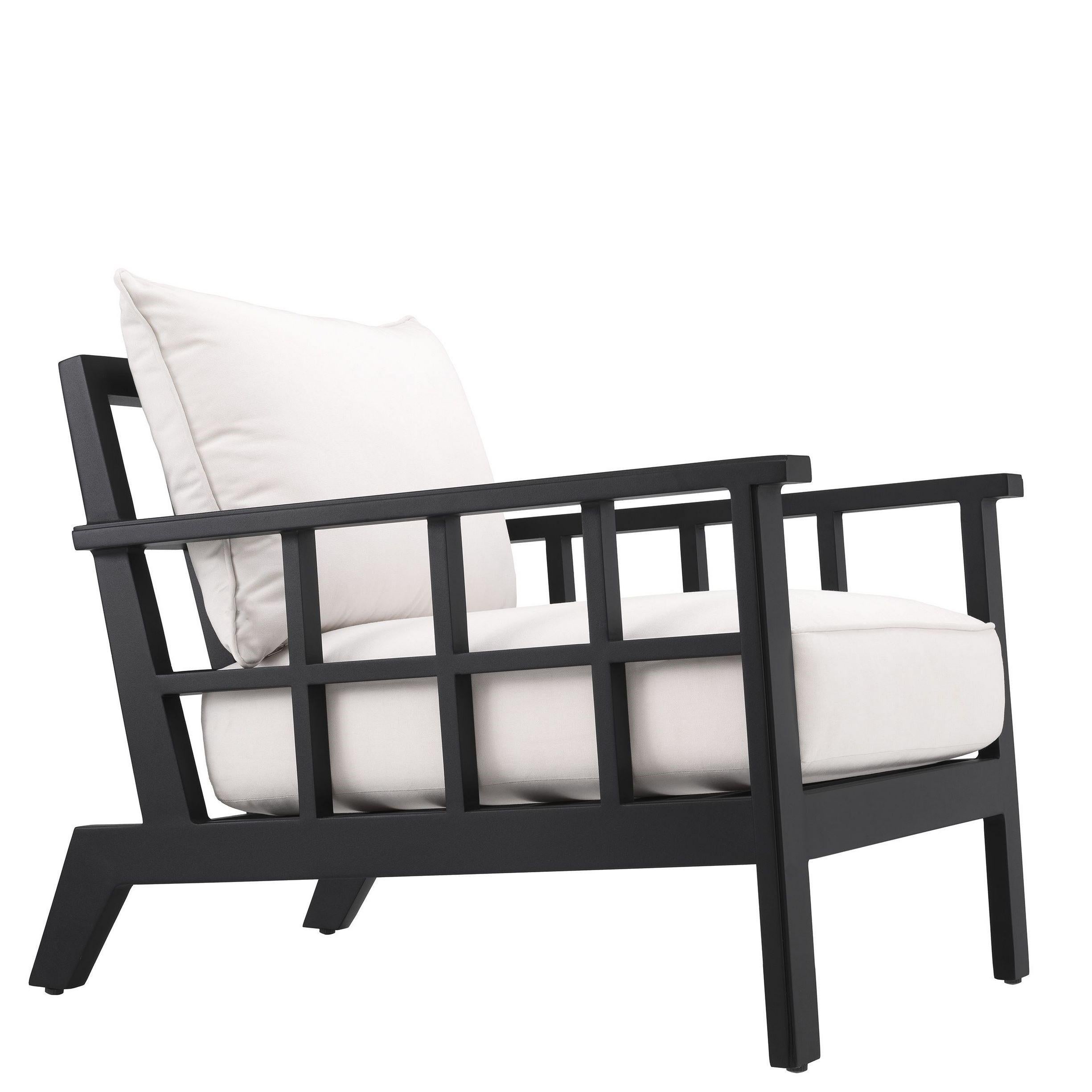 Französischer Sessel im Art-déco-Stil in Schwarz und Weiß für den Außenbereich  (Unbekannt) im Angebot