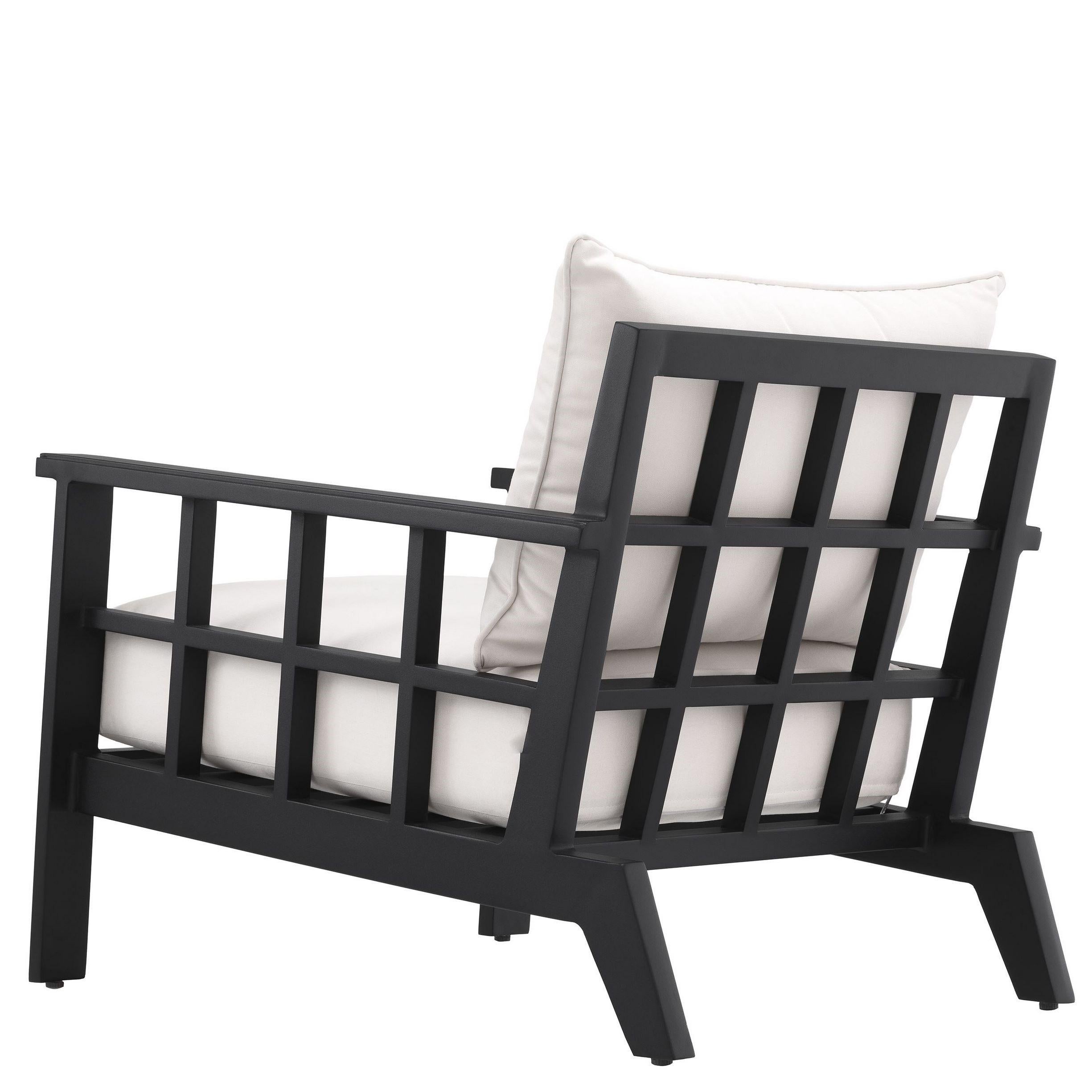 Französischer Sessel im Art-déco-Stil in Schwarz und Weiß für den Außenbereich  (21. Jahrhundert und zeitgenössisch) im Angebot