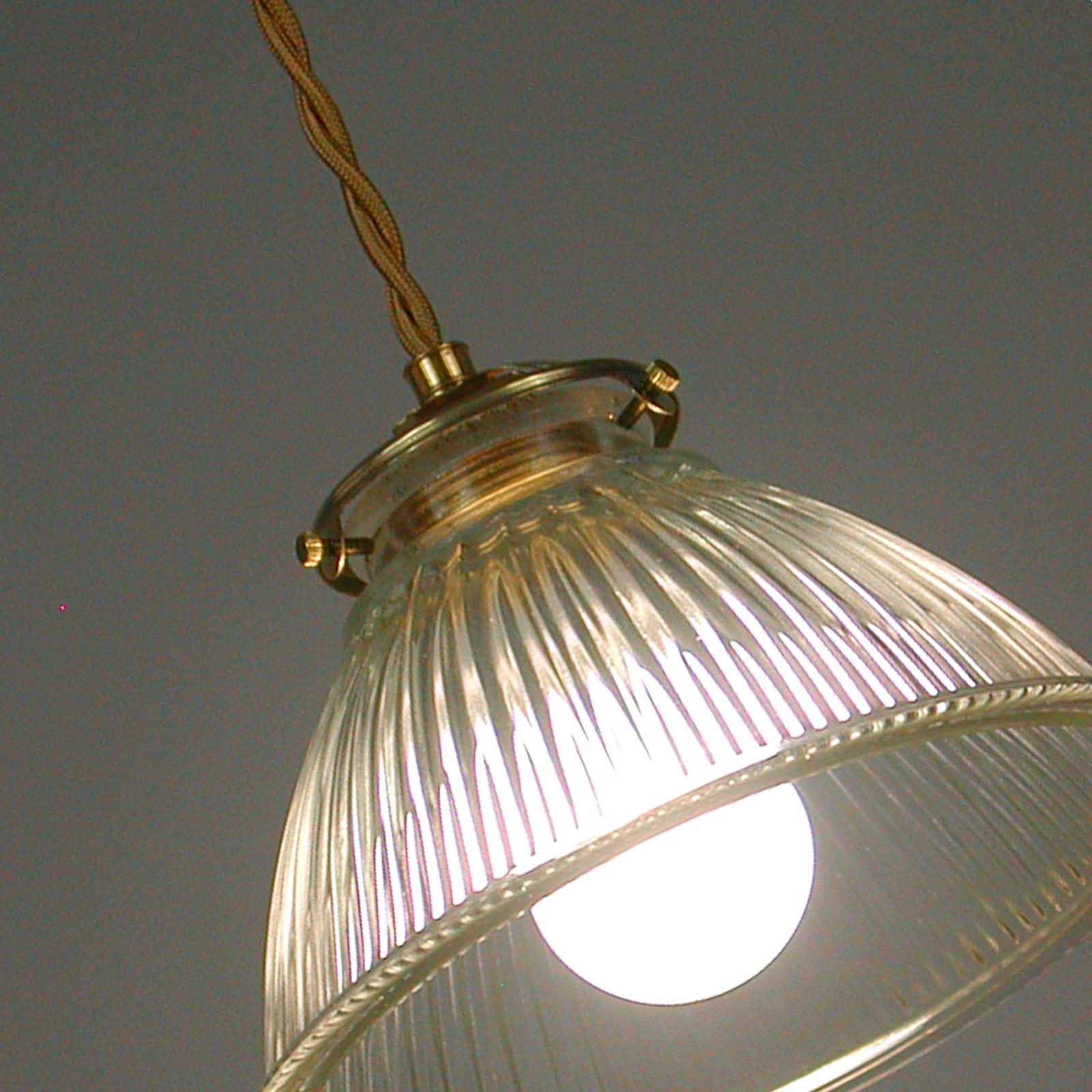 French Late Art Deco Holophane Industrial Glass Pendant Light, 1930s to 1940s 9