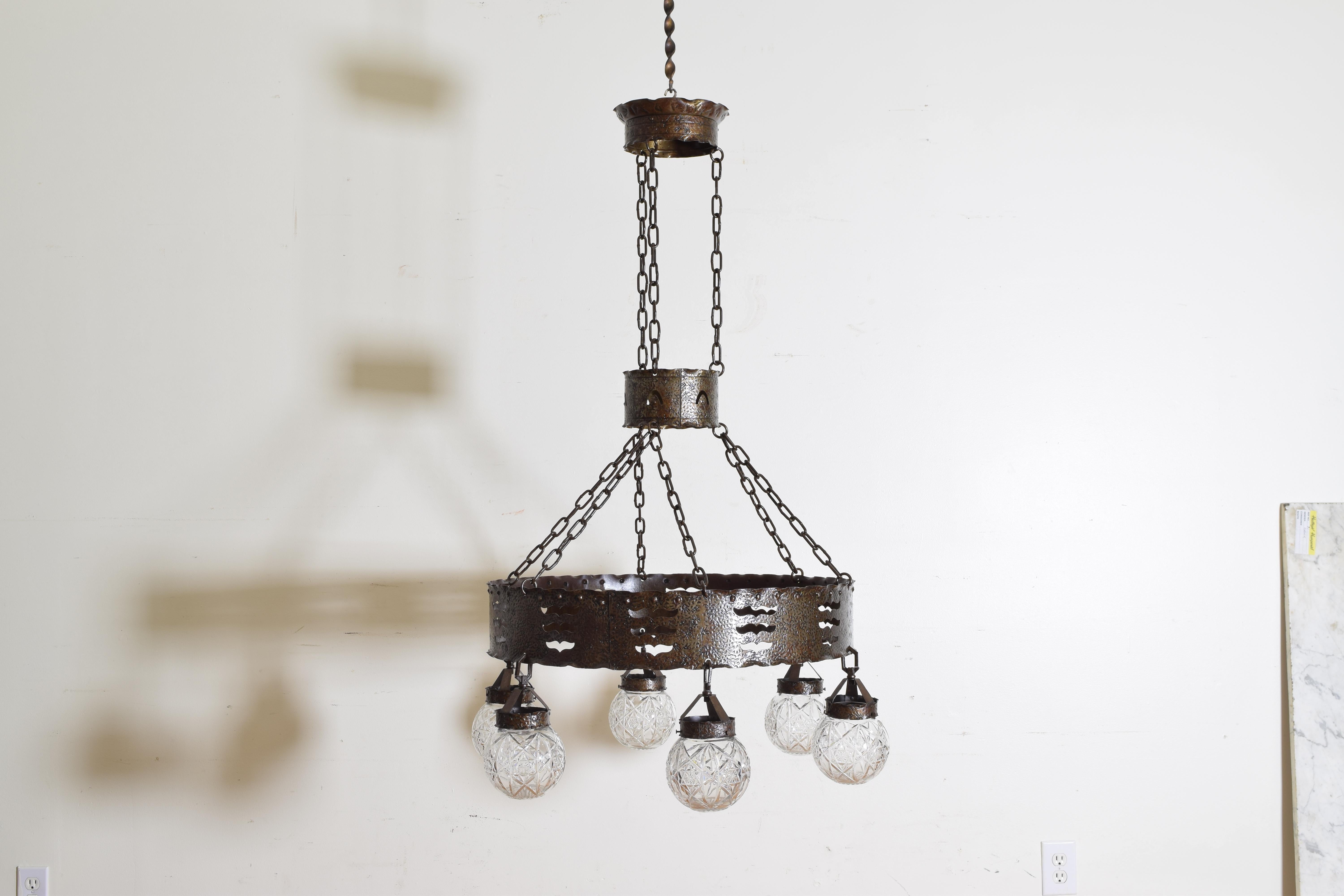 hammered metal chandelier