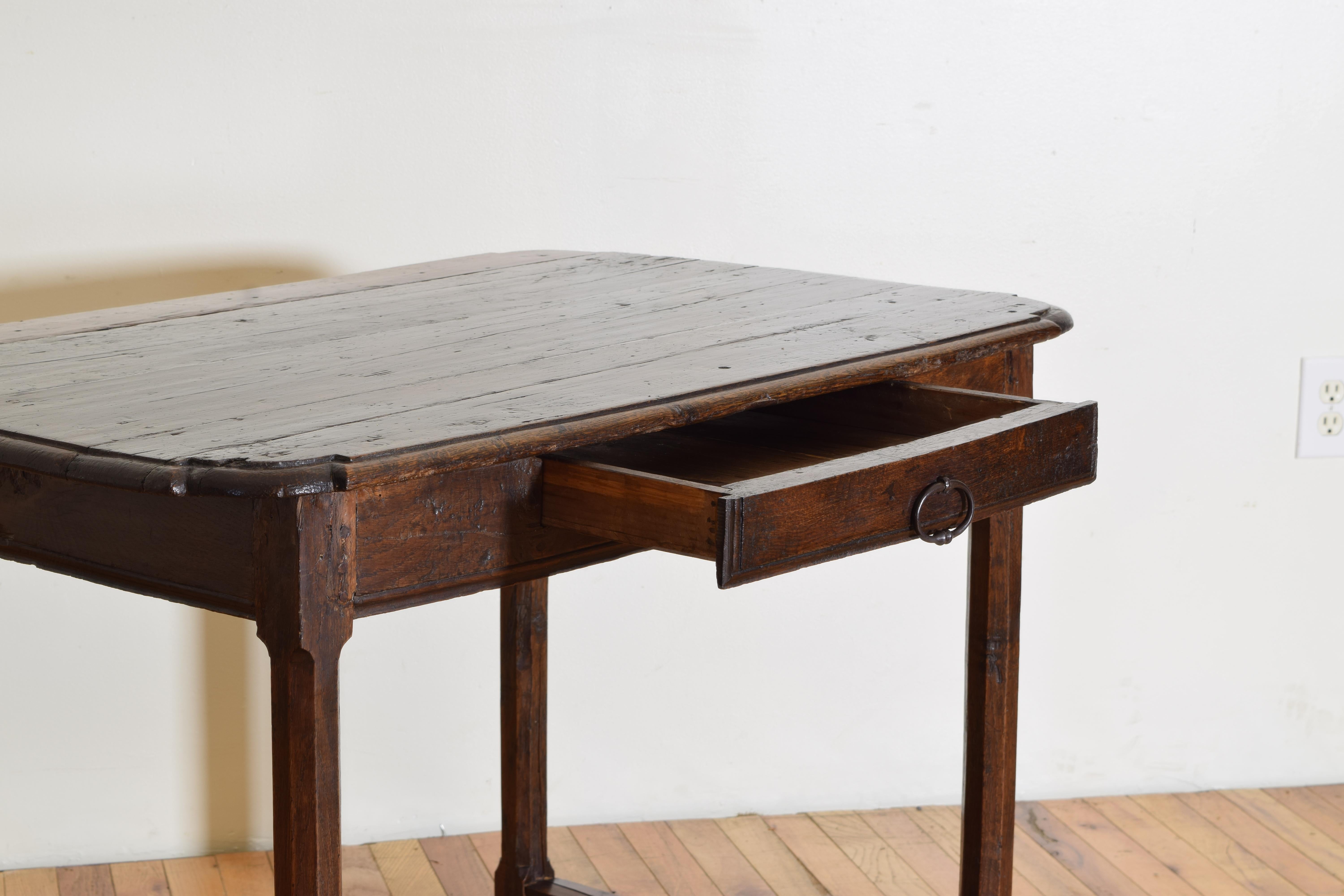 Early 18th Century French Late Louis XIII Period Dark Oak 1-Drawer Table, early 18th century