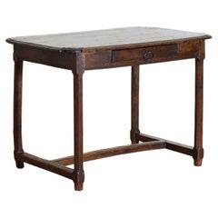 Mesa francesa de 1 cajón de roble oscuro de finales del periodo Luis XIII, principios del siglo XVIII