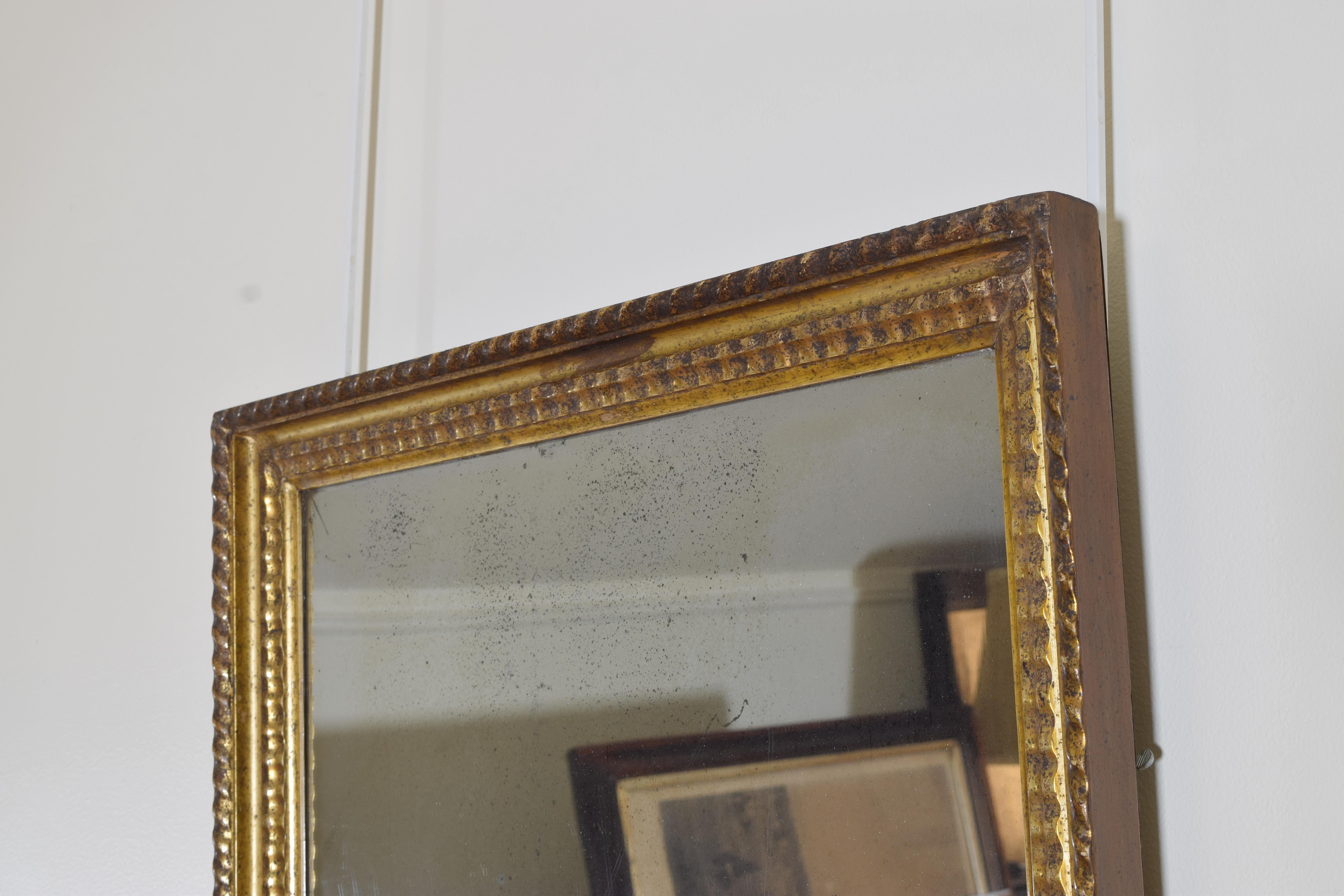 French Late Neoclassic Carved Giltwood and Gilt Gesso Mirror, Mid 19th Century In Good Condition In Atlanta, GA